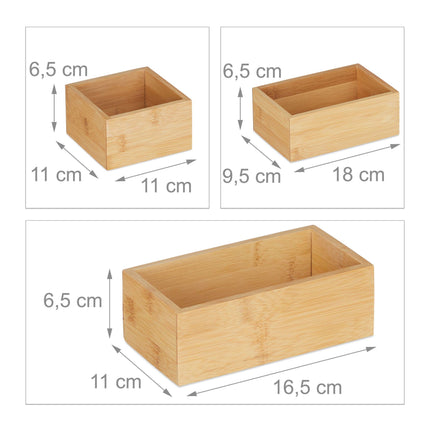 sada 5 bambusových úložných boxů