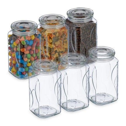 sada 6 dóz s víčky o objemu 1000 ml