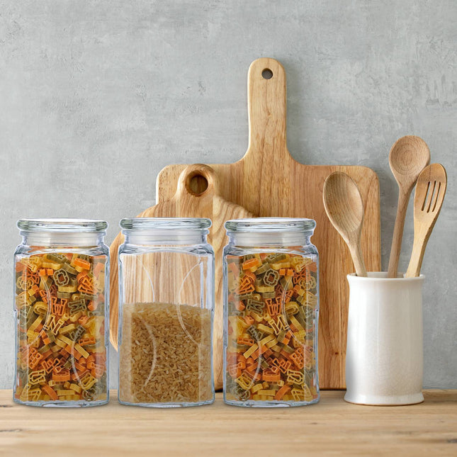 set of 6 storage jars with lids 1000 ml