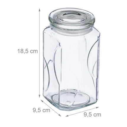 sada 6 dóz s víčky o objemu 1000 ml