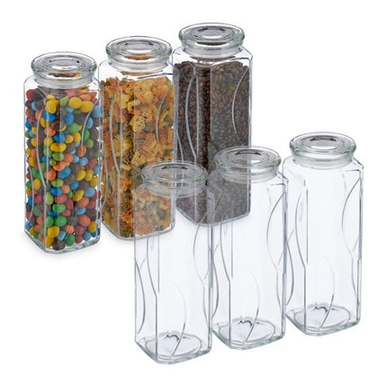 sada 6 dóz s víčky o objemu 1650 ml