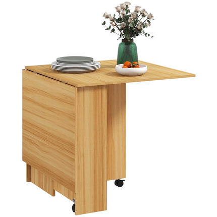 Malý skládací jídelní stůl, 140cm, úsporný, teak