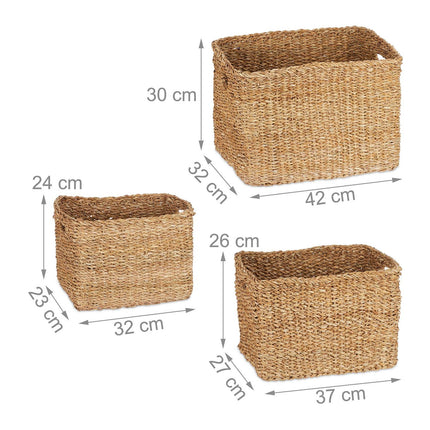 storage basket in 3 parts made of seaweed