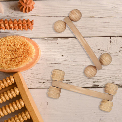 wooden massage set in 2 parts